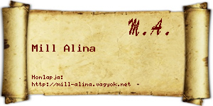 Mill Alina névjegykártya